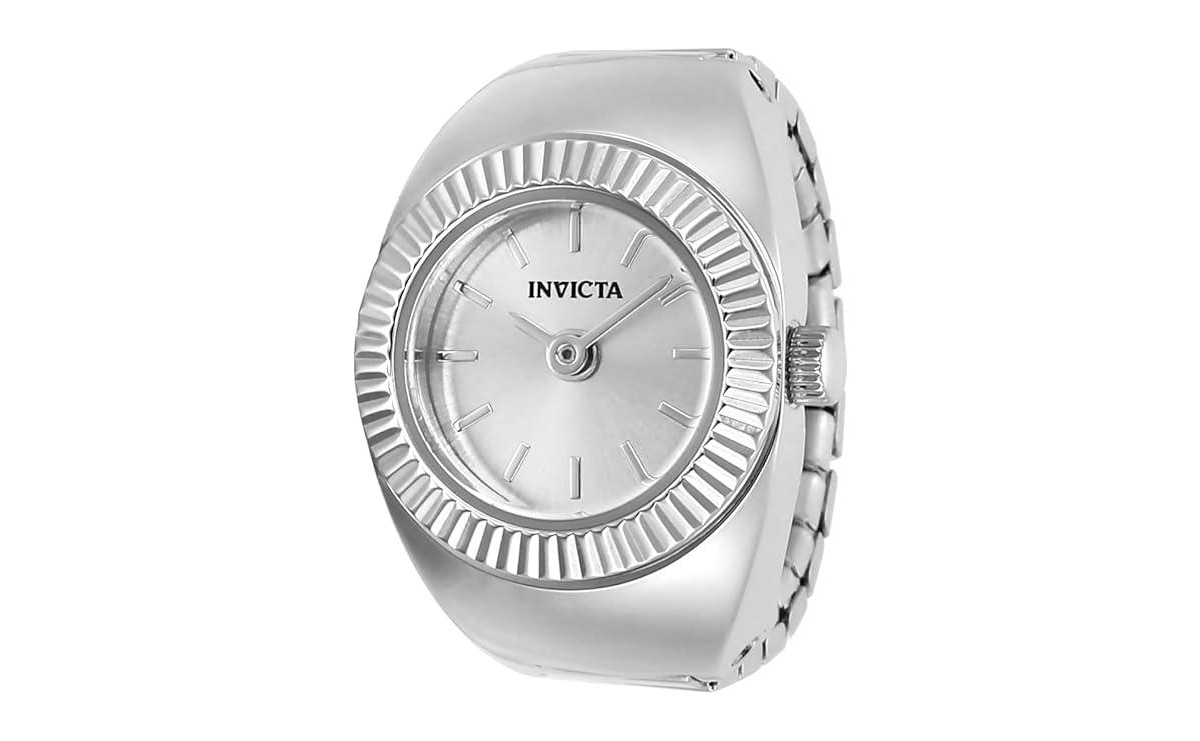 Invicta Women's 48946 Mini Ring Watch Quartz 2 Hand Silver Dial Watch