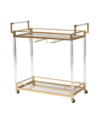 Savannah 15.9" Glass Contemporary Wine Cart
