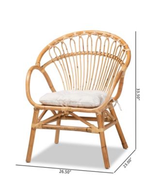 Benicia 23" Rattan Bohemian Dining Chair