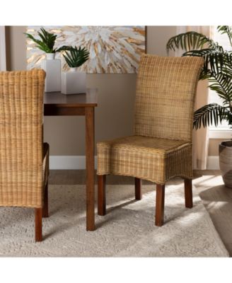 Shamara 21.25" Rattan Bohemian Dining Chair