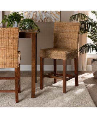 Racquel 19.25" Rattan Bohemian Counter Stool