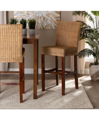 Racquel 44.25" Rattan Bohemian Bar Stool