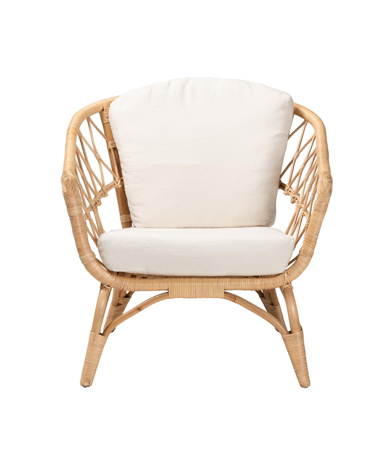 Furniture Feya 29.5" Rattan Bohemian Armchair