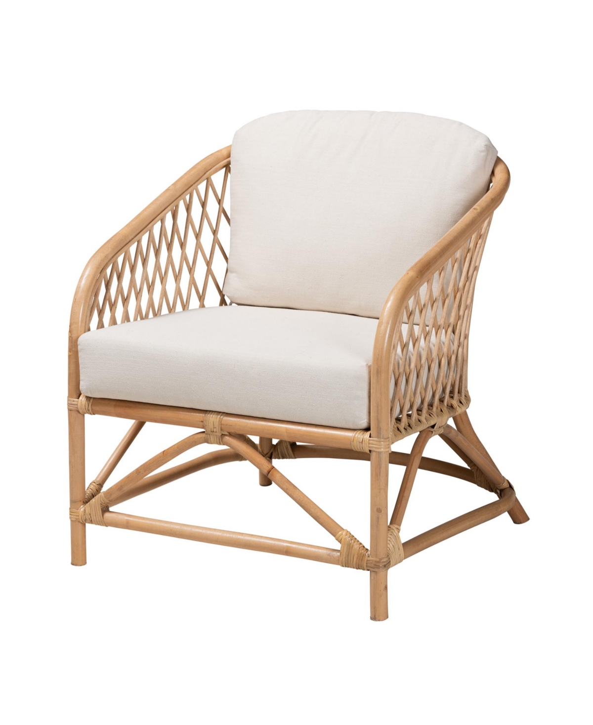 Furniture Patsy 30.7" Rattan Bohemian Armchair