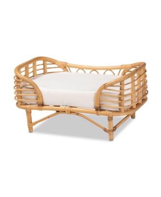 Malino 23.6" Rattan Bohemian Pet Bed with Cushion