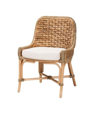 Kyle 24.6" Rattan Bohemian Dining Chair with Cushion