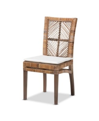 Laluna 21.7" Rattan Bohemian Dining Chair with Cushion
