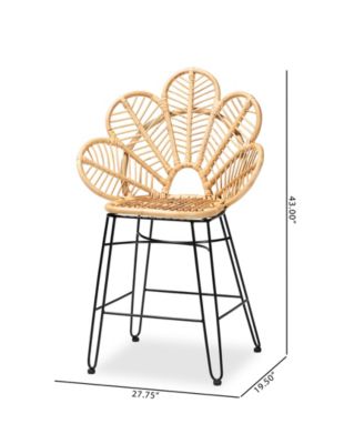 Garan 19.5" Rattan Bohemian Counter Stool