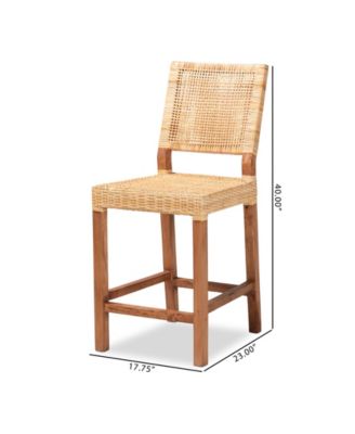 Lesia 40" Rattan Bohemian Counter Stool