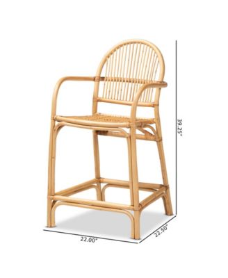 Tugera 22.5" Rattan Bohemian Counter Stool