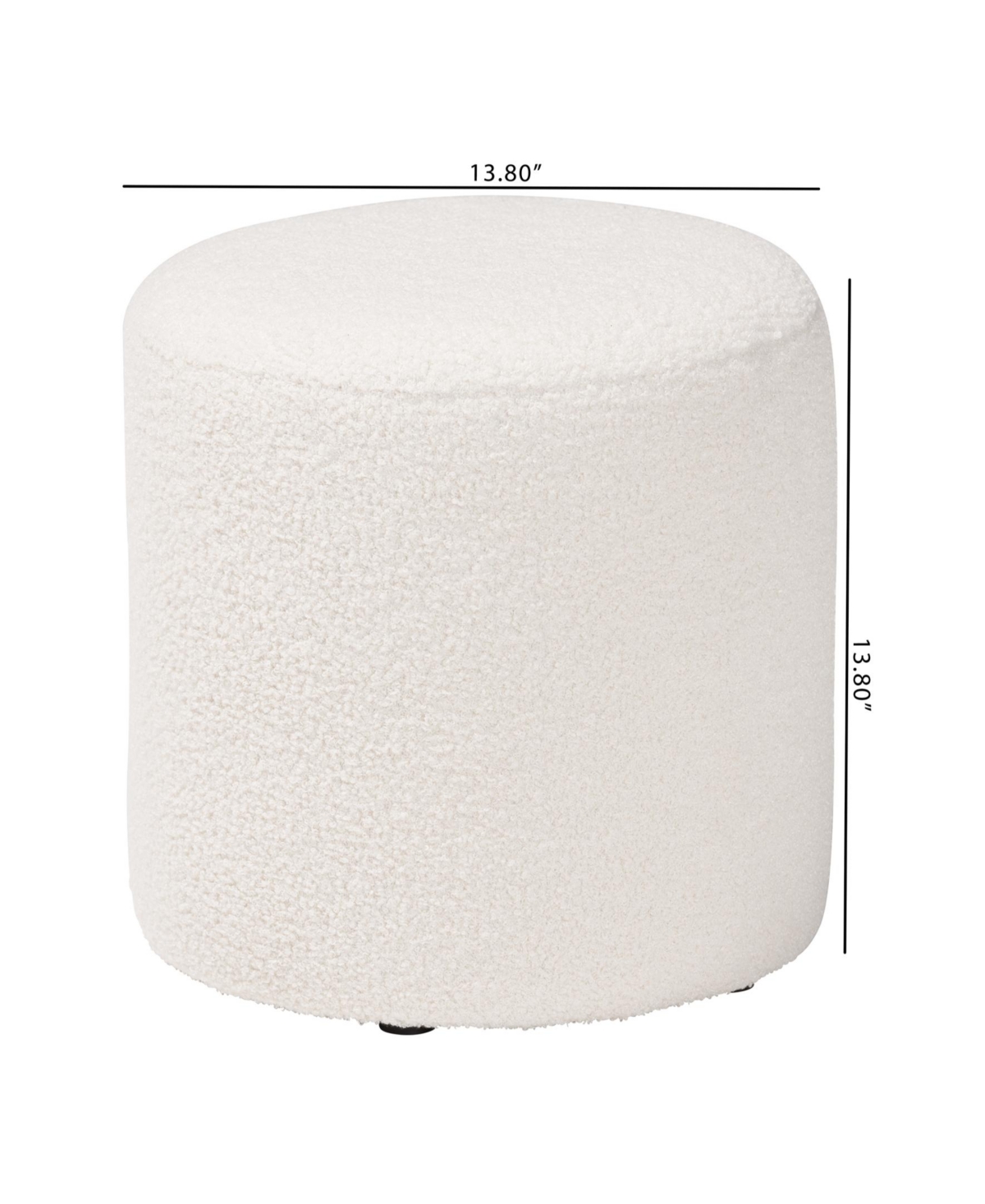 Furniture Tori 13.8" Wood Upholstered Ottoman