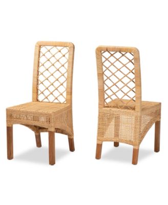 Moscow 2-Pc. Rattan Bohemian Dining Chair Set