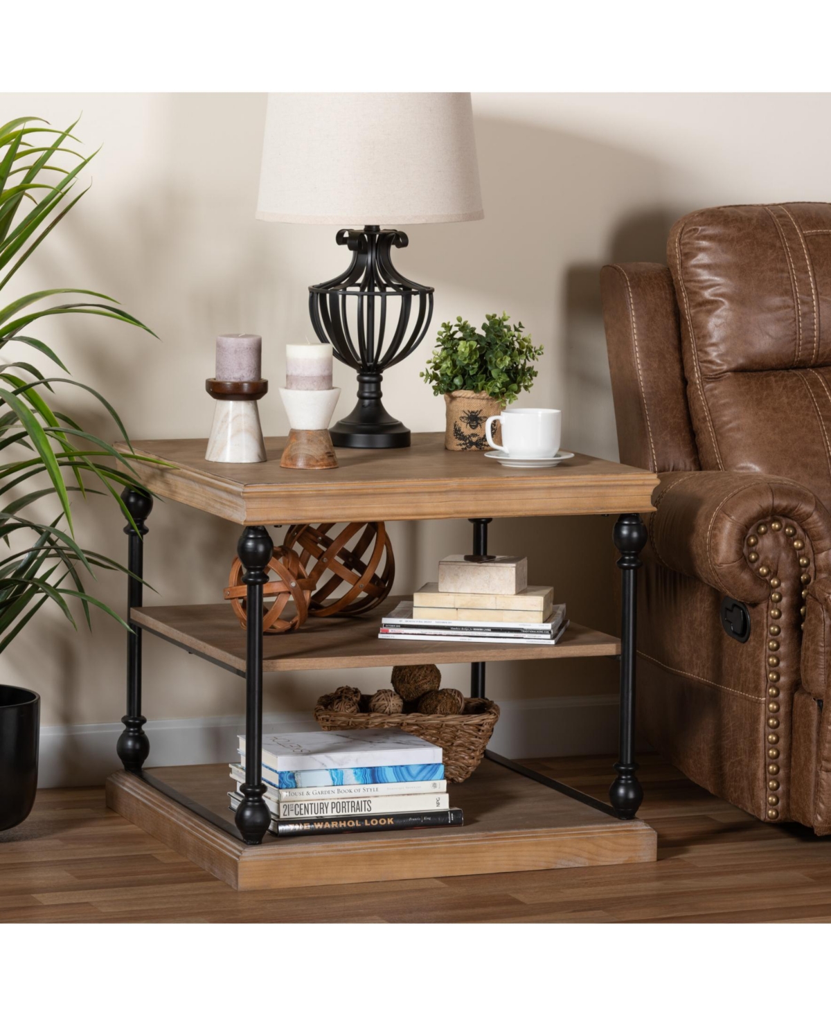 Boxton Studio Sebastian 28.1" Metal Traditional End Table