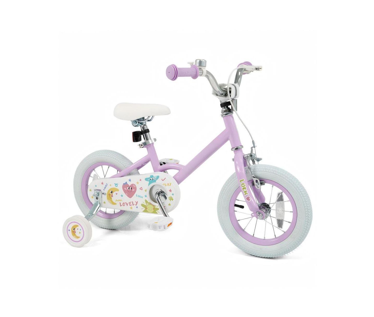 Детская игрушка HONGGE Adjustable Training Bike with Dual Brake and Training Wheels, Ages 3-10, цвет: Фиолетовый — фото 1