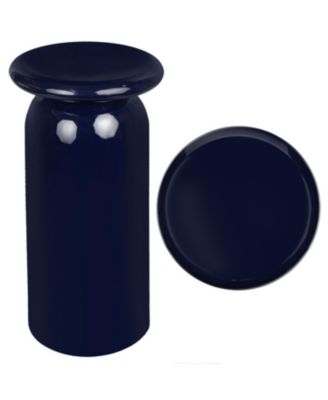 22.75" Metal Mid-Century Modern Metal Sleek Cylinder Drink Table and Decorative End Table