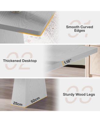 63-Inch Executive Desk, Large Office Computer Desk with Double Pedestal, Modern Simple Workstations