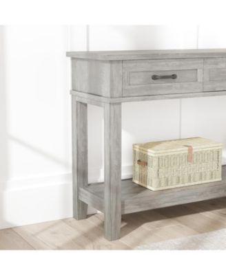 52" Console Table Entryway Table with 3 Storage Drawers, 3-Tier dustrial Metal Sofa Table Behind Couch Table, Hallway Table forEntryway, Brown