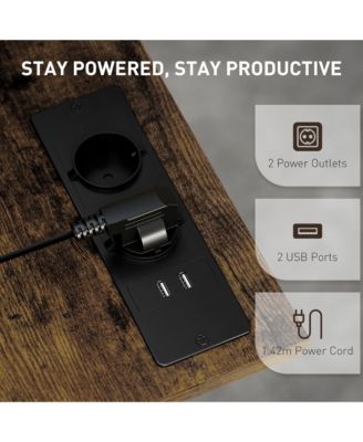 Adjustable Sding Desk, Sd Up Desk with Power Outlets,