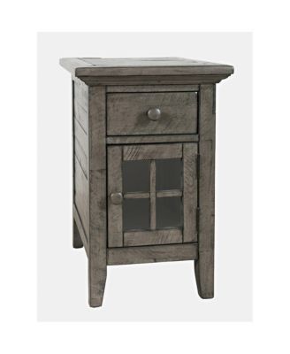 Rustic Shores Distressed Acacia USB Charging Chairside End Table