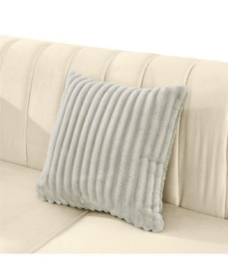 69" Velvet Loveseat Sofa, Gold Trim, Tufted, Pillows, Beige