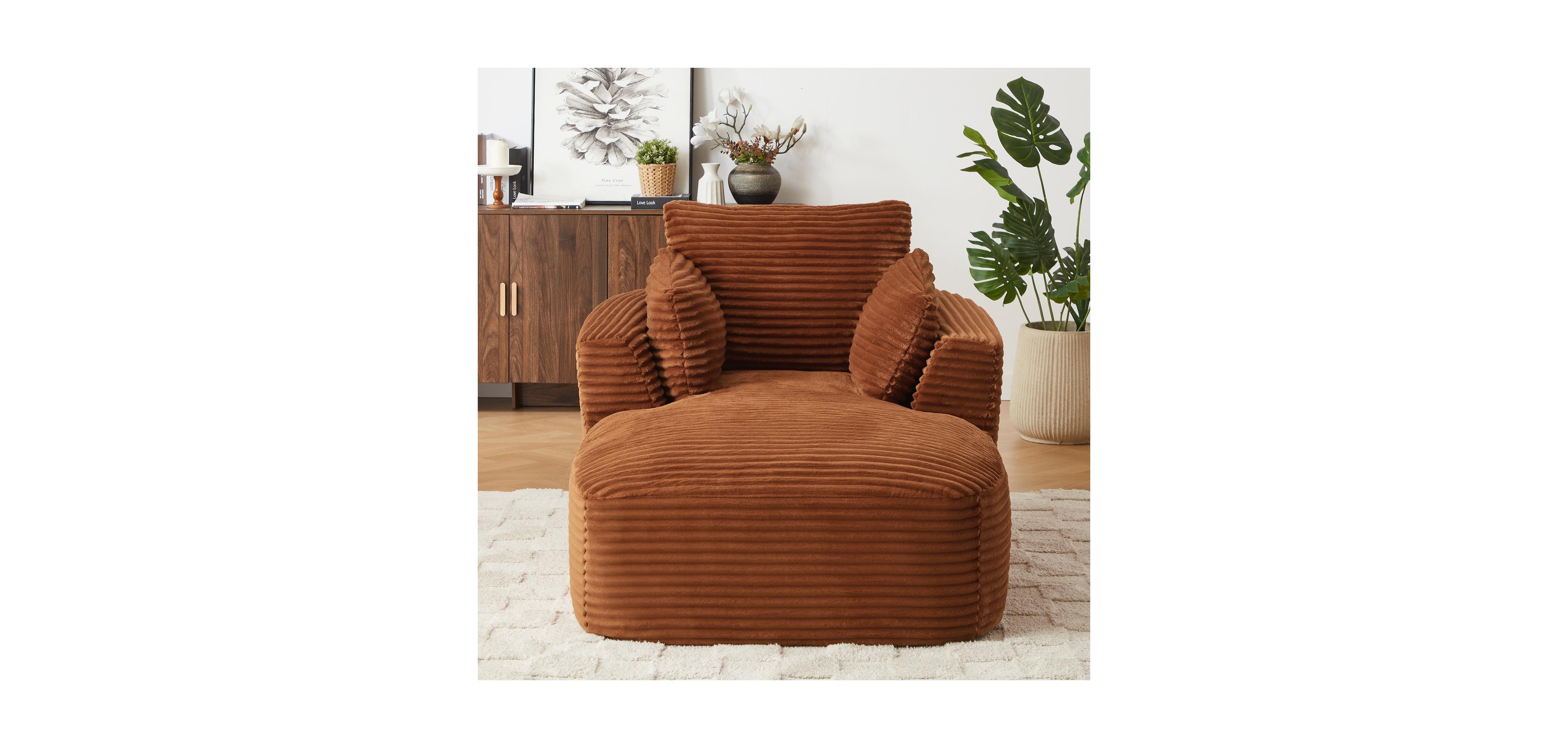 Streamdale Oversized Corduroy Chaise Lounge Sofa