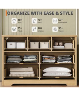 Fluted Dresser for Bedroom with 7 Drawers, 47.24" Wide Modern Chest Drawers