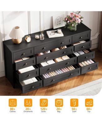 12 Drawers Wooden Dressers for Adult Bedroom