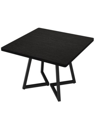 Square Dining Table Set of 4, 31.5" Industrial Dinner Table with Metal Base, Wood Kitchen Table for 10 People, Brown Bar Table