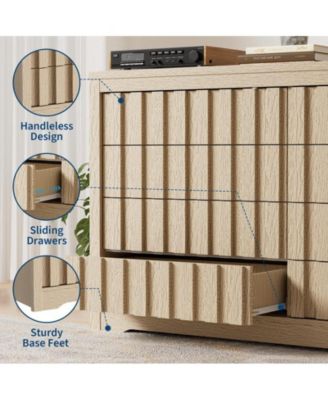 Fluted Dresser for Bedroom with 8 Drawers