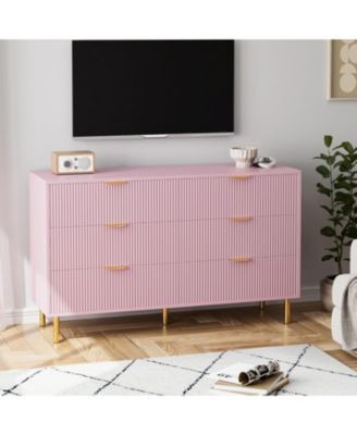 6 Drawer Dresser for Bedroom, Large Dresser Chest of Drawers, Modern Wood Storage Dresser Organizer