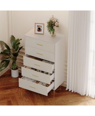 5 Drawer Dresser, Tall Narrow Chest of Drawers