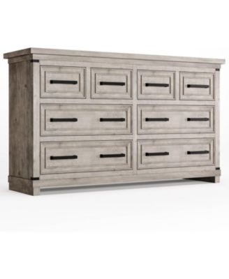 Modern Bedroom Dresser and TV Stand for 55" TV, 8-Drawer Clothes Organizer with Easy-Pull Handles for Living Room, Kitchen, or Hallway