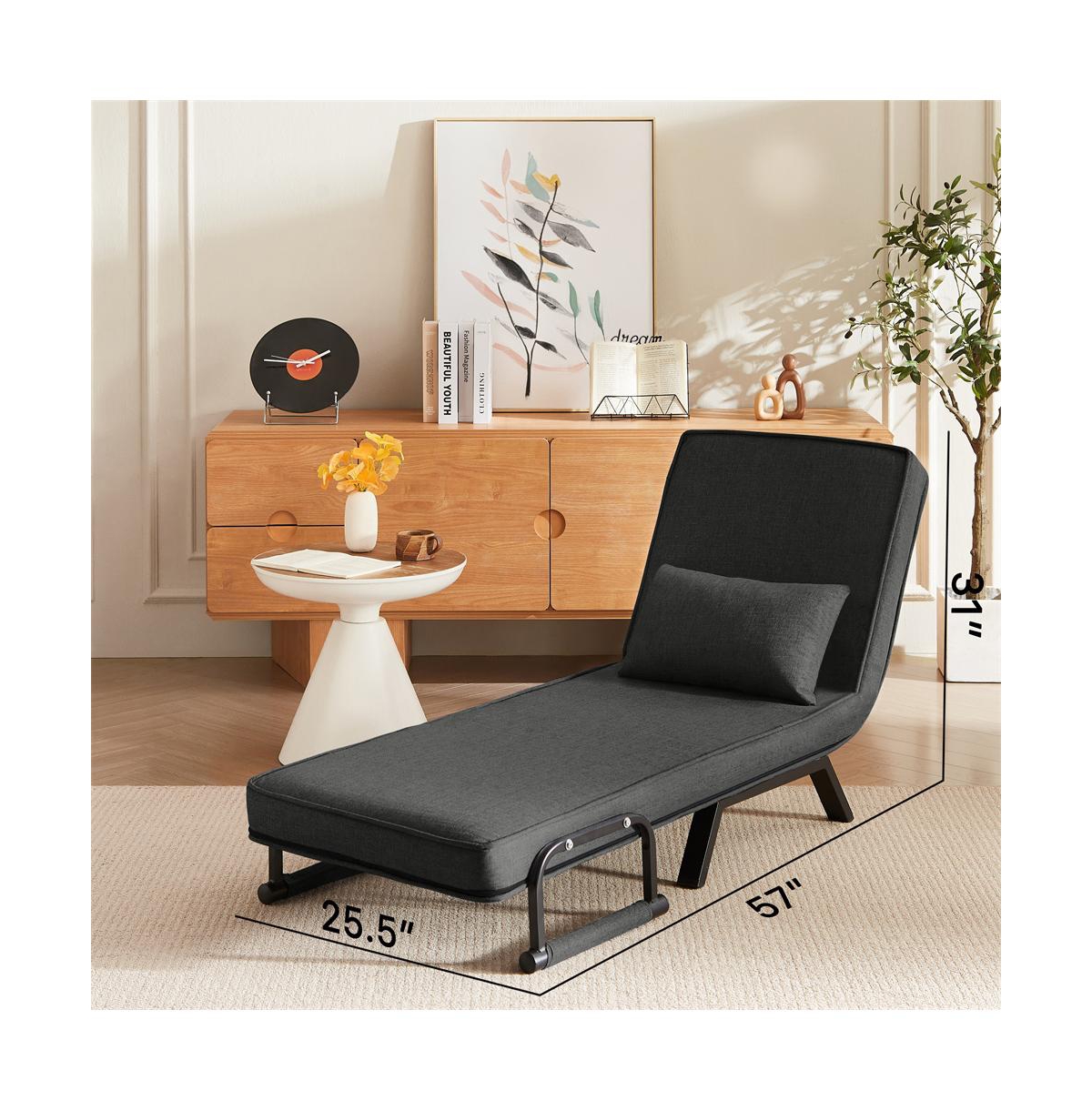 Cesicia Convertible Sofa for Adults Folding Futon Bed with Adjustable Backrest Small Spaces & Office