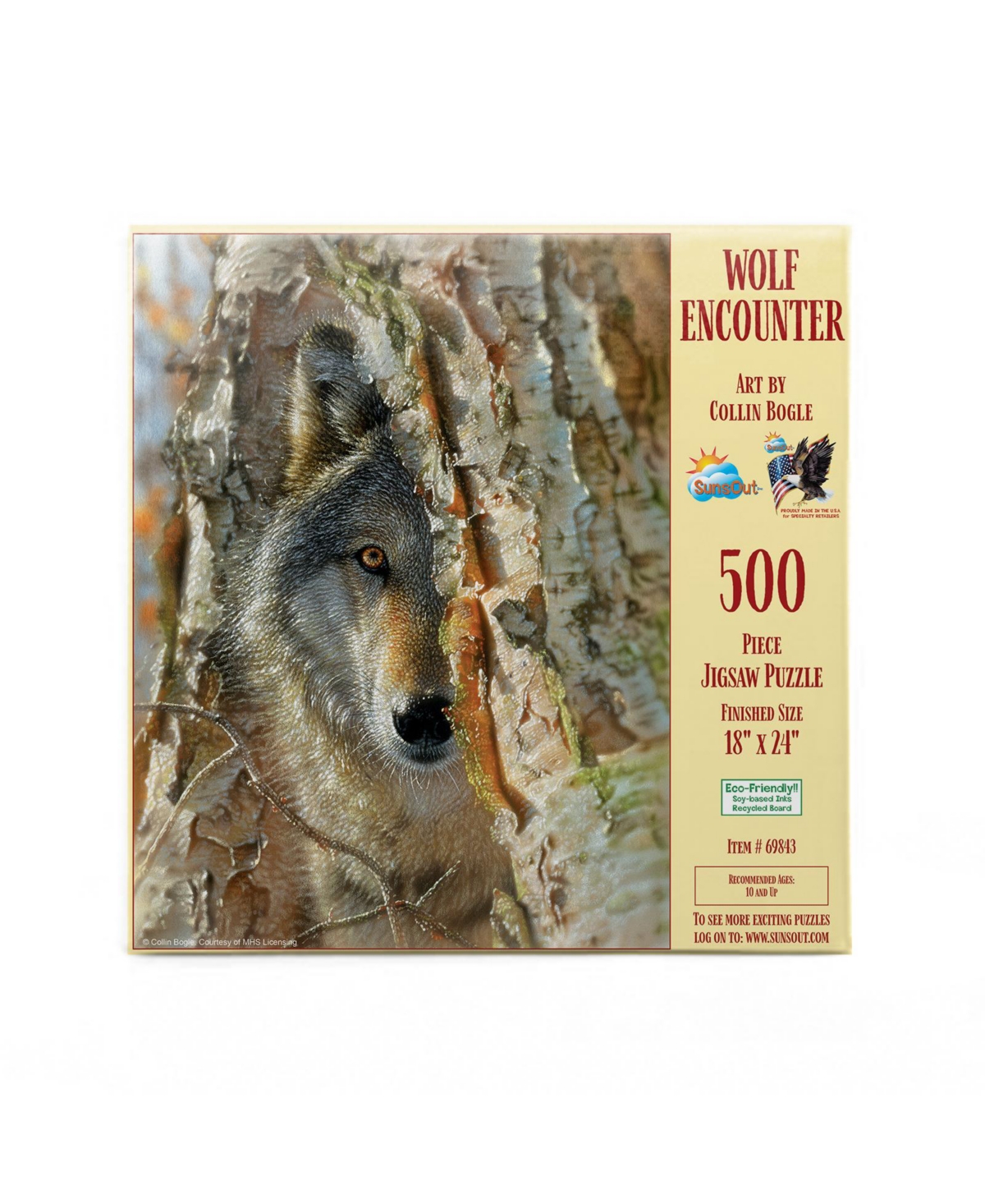 SunsOut Wolf Encounter 500 piece Jigsaw Puzzle for Adults