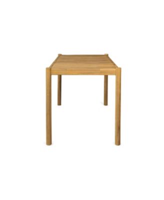 Classic Patio Solid Wood Dining Table – Durable Acacia Wood, Light Teak Finish, Weather-Resistant, Includes 1 Table with Installation Kit