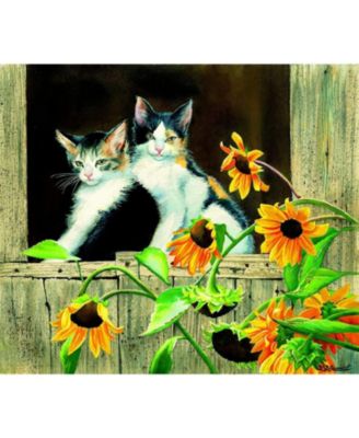 Kittens and Sunflowers 550 piece Jigsaw Puzzle for Adults
