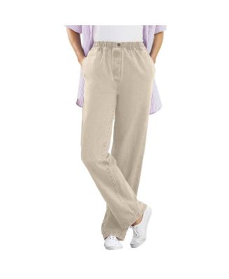 Women's Within Tall Straight-Leg All-Cotton Denim Pull-On 7-Day Elastic-Waist Jeans