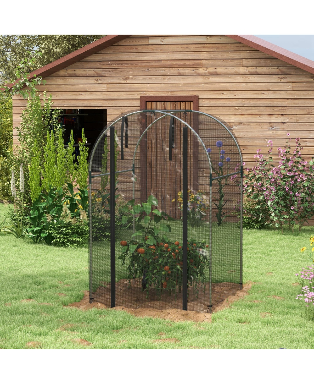 Outsunny 4' x 4' Plant Protection Tent Crop Cage with Door