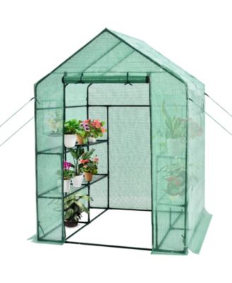Walk-in Greenhouse 56 x 56 x 77 Inch Gardening with Observation Windows
