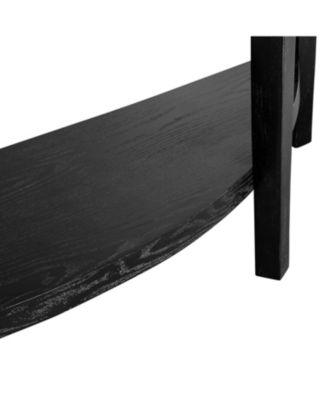 55" Wood Veneer Open Shelf Entry Table