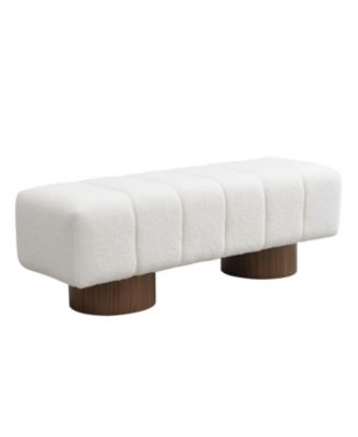 11" Boucle Upholstered Dining/Entryway Bench