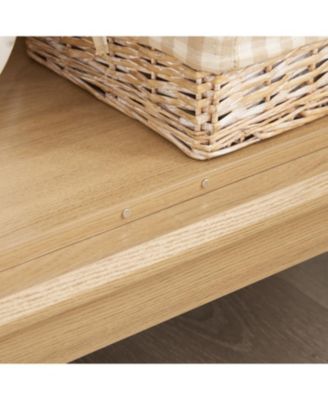 Light Oak Curio Cabinet with LED & Adjustable Shelves