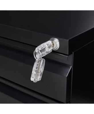 3-Drawer Mobile Locking File Cabinet (Black)