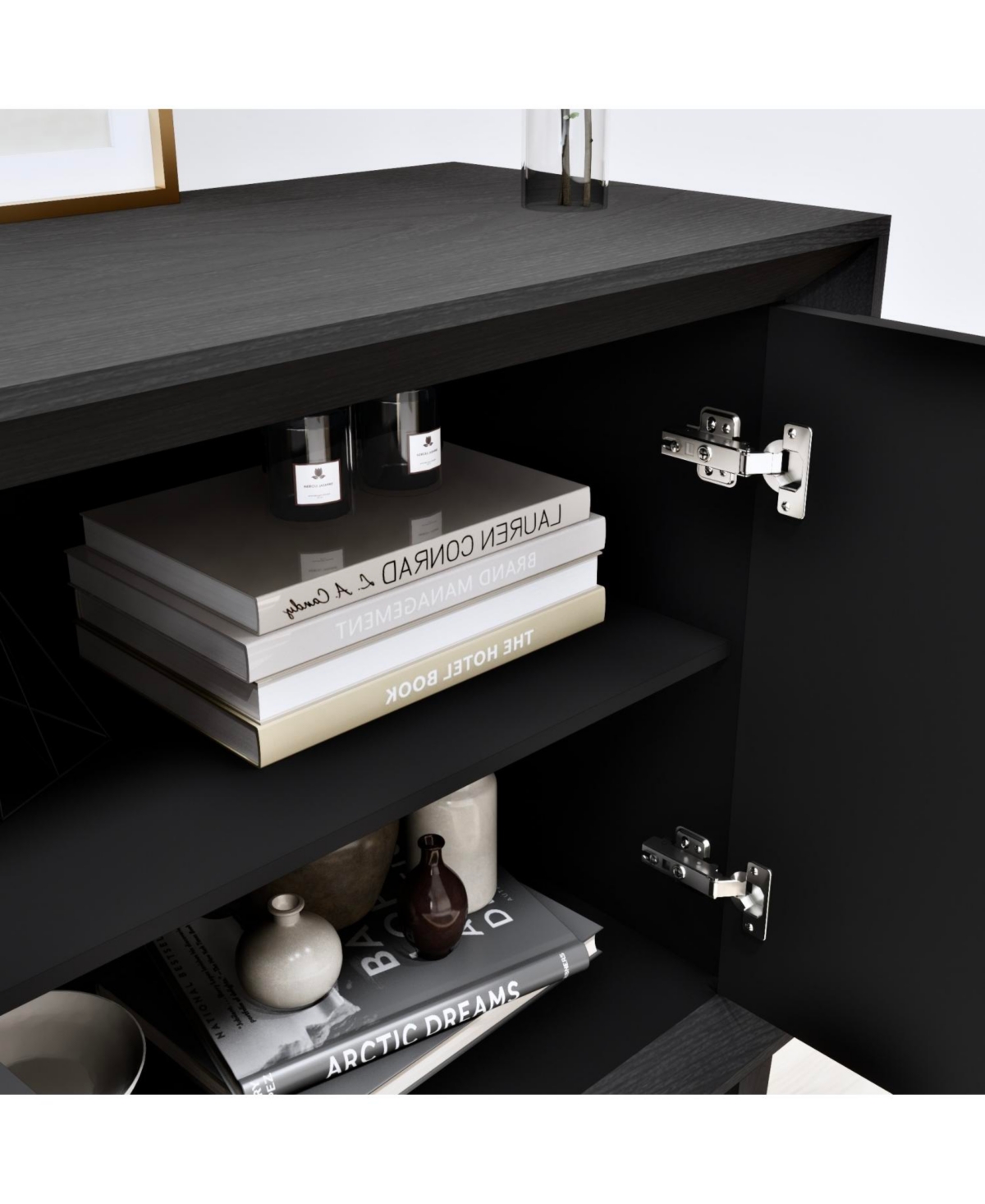 Streamdale Furniture Rustic Black Farmhouse Credenza