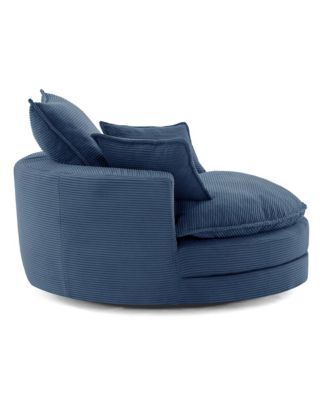 Streamdale 360 Swivel Barrel Chair with Pillows - Blue