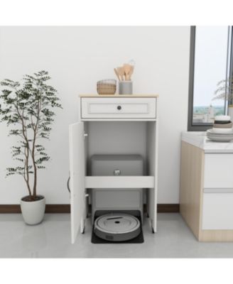  Robot Vacuum Stand Cabinet - Antique White