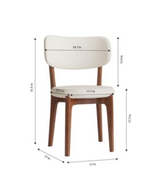 Streamdale Modern White PU Leather Dining Chairs (Set of 2)