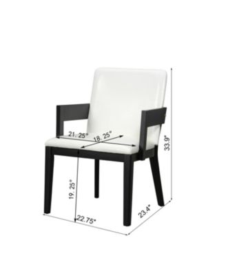 Wood & PU Leather Upholstered Dining Chairs Set of 2