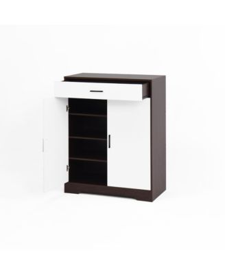 4-Tier Shoe Cabinet with Drawer and Adjustable Shelves