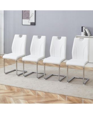 Streamdale White PU Dining Chair Set (Set of 4